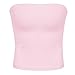Womens Fashion Tube Tops Solid Color Sexy Corsets Sleeveless Cropped Top Slim Strapless Casual Elastic Skinny Shirts Pink Large