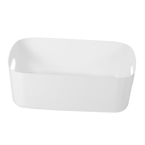 CHILDWEET 6 Contenedores de Almacenamiento de Plástico Abs Cestas de Almacenamiento Blancas Resistentes para Cocina Despensa Armario Baño