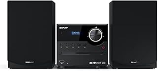 SHARP XL-B517D(BK) Micro Hi-Fi Sound System Stereo with DAB Radio, DAB+, FM, Bluetooth, CD-MP3, USB Playback, Wooden Speakers, 45W  Black
