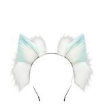 kokdid ぬいぐるみ フェイクウルフ 耳 ヘアフープ ソフト 伸縮性 ヘアバンド 曲げられるデザイン ロールプレイ パーティー コスチューム ハロウィン ドレスアップ用