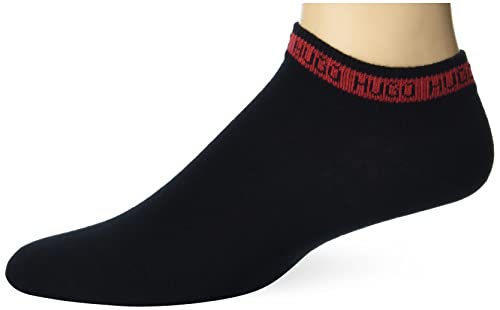 HUGO Men's 2 Pack Logo Tape Cotton Ankle Socks