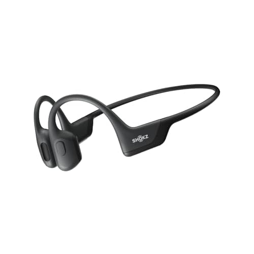 SHOKZ OpenRun Pro – Open-Ear Bluetooth Bone Conduction Sport Headphones, Sweat Resistant Wireless Earphones for Workouts and Running with Premium Deep Base – Built-in Mic, with Hair Band, Black