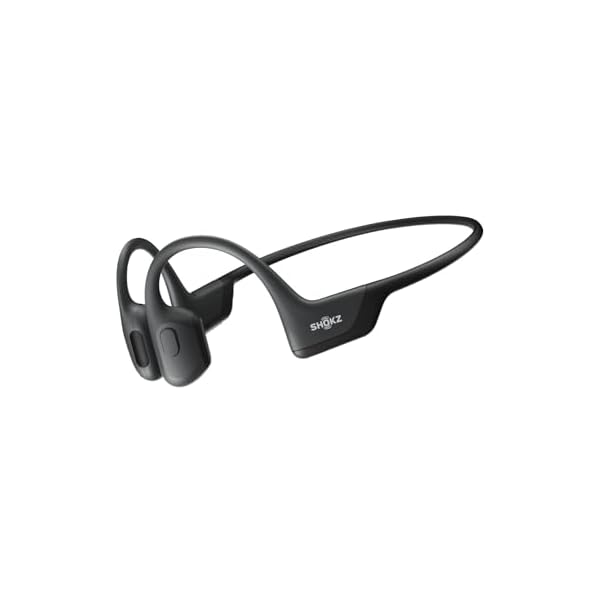 SHOKZ OpenRun Pro – Open-Ear Bluetooth Bone Conduction Sport Headphones, Sweat Resistant Wireless Earphones for Workouts and Running with Premium Deep Base – Built-in Mic, with Hair Band, Black