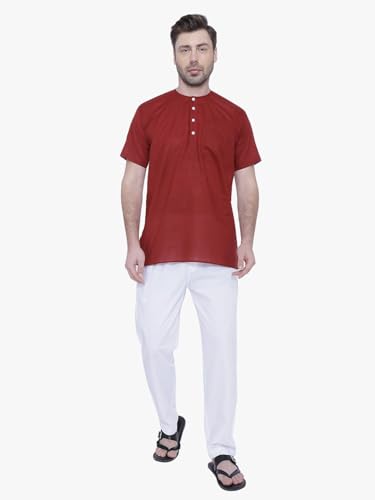 Image of Rajubhai Hargovindas Men's Pure Cotton Short Kurta | Pack of 4 |