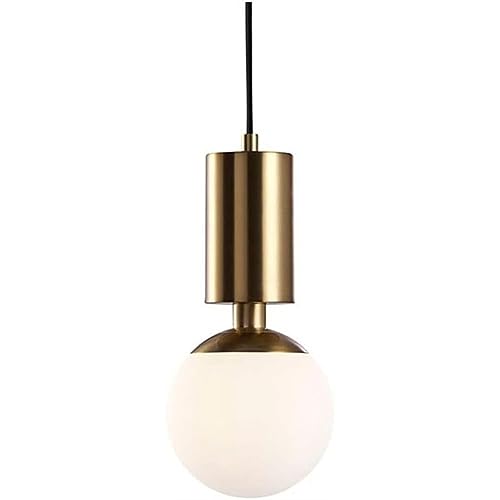 Lámpara colgante de vidrio y aluminio dorado 15cm ideal para barras de bar y salas de estar