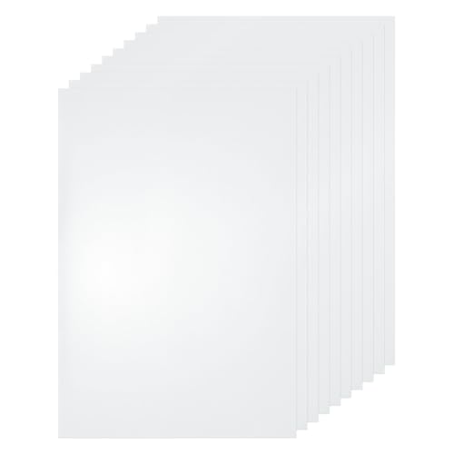 Image of HARFINGTON 10pcs Clear Plastic Sheets 12 inch x 8.3 inch x 0.02 inch Transparent Flexible PVC Sheet Panels with Protective Paper for Signs DIY Display Projects Craft Picture Frames Painting