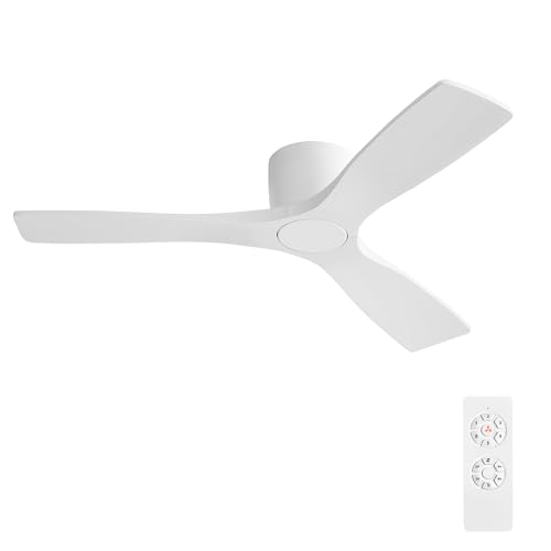 WINGBO 48 Flush Mount DC Ceiling Fan No Lights