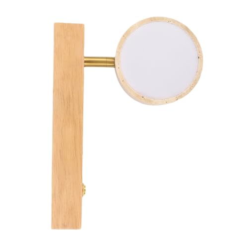 Badafaci Wall Sconce with Switch Solid Wood and Stone Adjustable Reading Light for Bedroom Hallway Bathroom Rustic Industrial Dimmable Warm LED (Natural Wood)