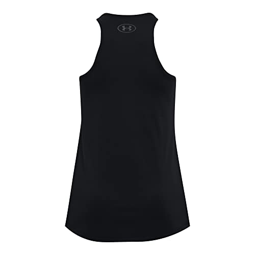 Under Armour Girls' Tech Big Logo Tank , Black (001)/Halo Gray , Youth Large #TOP1