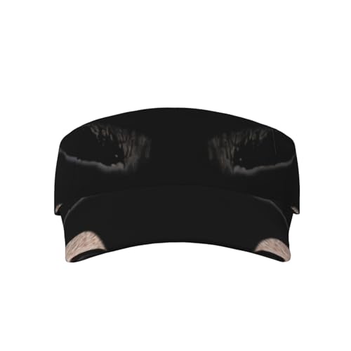QAZWZML Visera deportiva con patrón de pestañas con ala curvada ajustable para tenis, golf y correr, color negro