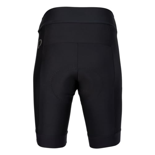 PEARL IZUMI Short feminino de ciclismo Attack de 20 cm, cintura larga e tecido refletivo, Preto, M