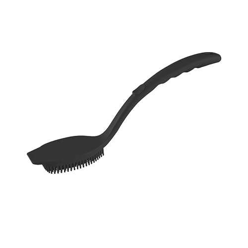 Image of OSALADI Dish Brush Silicone Pot Brush Scrub for Pans Pots Kitchen Sink Cleaning Long Handle Dish Cup Bottle Washing Scrubber Black