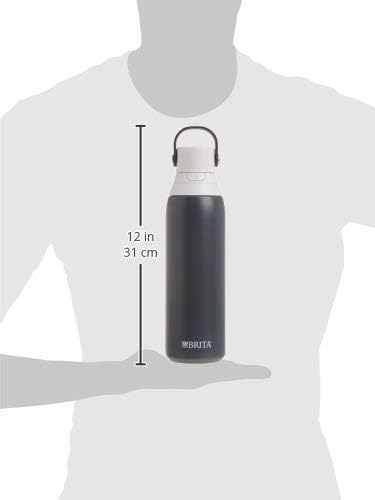Brita Stainless Steel Premium Filtering Water Bottle, BPA-Free, Reusable, Insulated, Replaces 300 Plastic Water Bottles, Filter Lasts 2 Months or 40 Gallons, Includes 1 Filter, Carbon - 20 oz. - Image 3