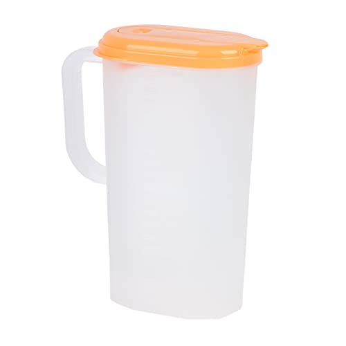 Cofan Jarra de Agua | Capacidad de 2 litros | Con Tapa en Color Verde, Amarill o Naranja (Naranja, 1)