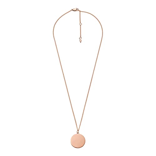 Fossil Women's Drew Stainless Steel Disc Necklace, Color: Silver (Model: JF04134040)