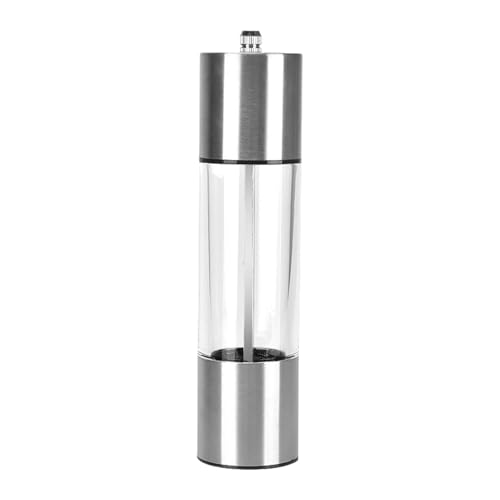 Molinillo de pimienta – Molinillo de pimienta – Molinillo de sal y pimienta de mano, molino de pimienta ajustable de acero inoxidable, molinillo de sal recargable para el hogar, cocina, barbacoa, 8