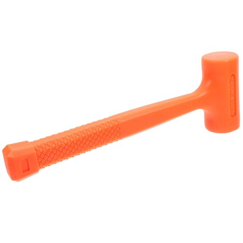 Hohopeti Pvc Rubber Mallet Hammer Woodworking Mallet Carpenter Hammer Orange Anti-slip Rubber Hammers