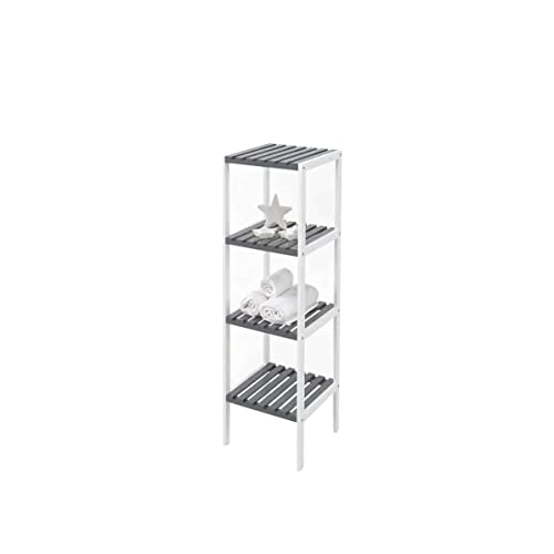 Kit Closet 2160021604 - estanteria de baño nature 4 baldas, gris/blanco, 110 x 34 x 33