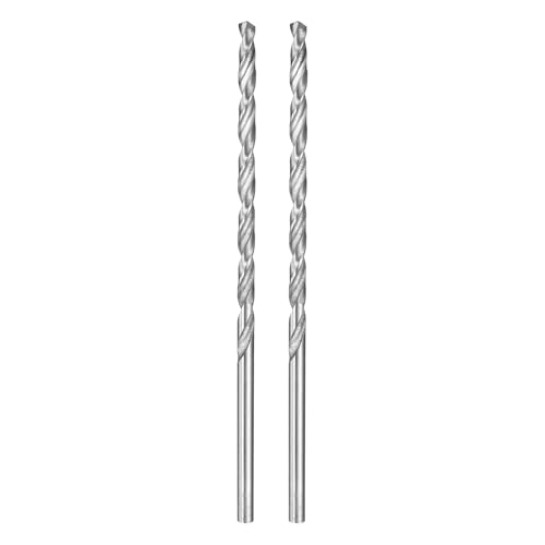 Image of sourcing map 2pcs Twist Drill Bit 3.5mm Dia 110mm (4.33") Extra Long High-Speed Steel Spiral Jobber Drill Bits Fully Ground Drilling Tools for Wood Plastic Aluminum Thin Metal Sheet