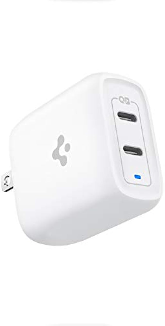 USB C Wall Charger, Spigen 40W Dual USB C Charger [GaN Fast] 30W Max Each Port, Foldable Fast Charger for iPhone 14 13 Plus Pro Max Mini 12 SE 2022 iPad Pro MacBook Air Galaxy S23 S22 MagSafe Duo