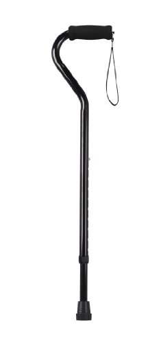 Drive Medical RTL10306 Walking Stick with Foam Grip Offset Handle, Black