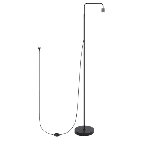 Pispoer 植物育成向けフロアスタンド，四段階調節高さ 各セグメント支持棒37.5 cm，ソケット口金サイズE26,フットスイッチ，ブラック