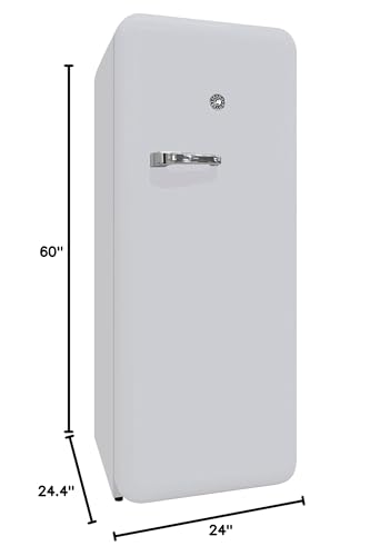 Brama BR-RETRO-01-W Fridge With Top Freezer 9.9 Cu.Ft. Full Refrigerator For Apartment, Condo, House, Kitchen, 24-Inch, White thumb #9