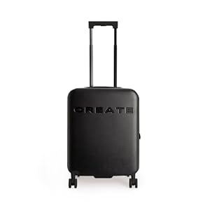 CREATE CREATE / Luggage Studio/Faltbarer Polykarbonat-Hartschalenkoffer Schwarz / 39x23x54cm / TSA-Vorhängeschloss, 4 multidirektionale Doppelrollen, Innenorganizer, Starke und langlebige Materialien CREATE CREATE / Luggage Studio/Faltbarer Polykarbonat-Hartschalenkoffer Schwarz / 39x23x54cm / TSA-Vorhängeschloss, 4 multidirektionale Doppelrollen, Innenorganizer, Starke und langlebige Materialien