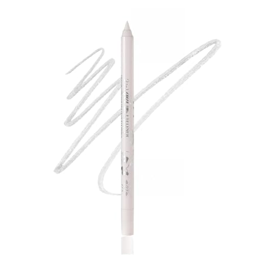 2-in-1 Eyeliner and Eyeshadow Pencil - Glittery Metallic Silver Shade for Precise Definition and Evening Makeup, Waterproof Long-Lasting Smudge-Resistant Eye Makeup Pen in Shimmery Finish, Ideal