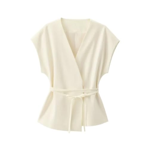 Women Pants Set 2 Piece Set Double Breasted Short Sleeve Vest & Trouser Casual Pleated Wide Leg Pants Female Set2