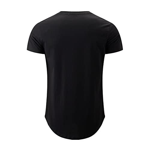 Image of YININF Men's T-Shirts Hipster Short Sleeve Solid Color Crew Neck Cotton Soft Fitted Tees