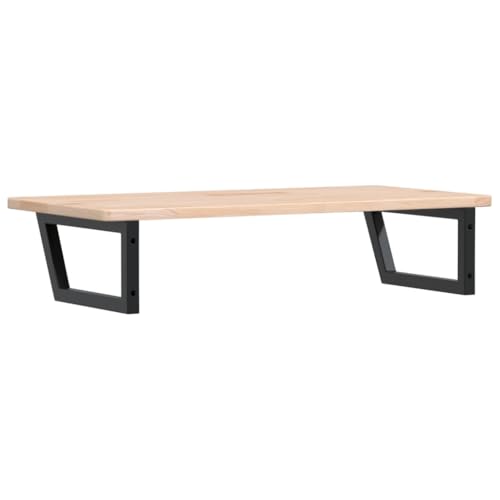 Tapa de lavabo con soporte trapecio de acero y encimera de madera 7