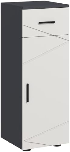 kleankin Armoire de salle de bain Armoire d'appoint de salle de bain avec tiroir, étagères réglables, de rangement pour , salon 30 x 30 x 82 cm Gris