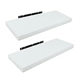 HERSIG - Pack de 2 Estantes de Pared Flotantes Blancos Baldas para Baño o...