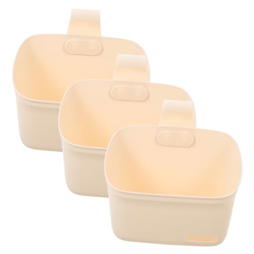 STOBAZA 3pcs Plastic Hanging Shower Basket: Bathroom Organizer Bin For Kitchen - Tiered Storage Container With Hook - Bedside Hang It Behind Door Railing Over The Cabinet