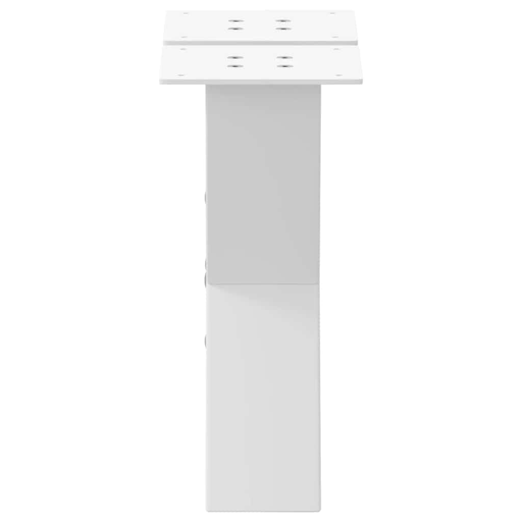 Nogi do stolika kawowego w kształcie litery X, 2 szt., białe, ze stali malowanej proszkowo, 40 x (30-31) cm, z regulowanymi nóżkami poziomującymi, do stolika kawowego, stolika pomocniczego