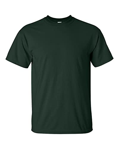 T-shirt ultra coton Gildan homme vert forêt M anti-déformation et confortable