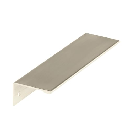 Image of Amerock Edge Pulls 5-1 /16 inch (128mm) Center-to-Center Satin Nickel Cabinet Edge Pull - 10 Pack