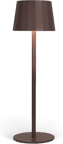 Wilmà Classic Lampada da Tavolo Design Senza Fili Impermeabile IP54 in Alluminio Autonomia 23 Ore, Lampada Dimmerabile Led Senza Fili Ricaricabile con Touch Control, 5200 mAh (Ruggine)