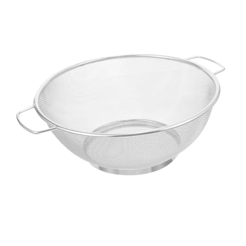 ELAYARD Colador De Malla Fina De Acero Inoxidable Con Asas Dobles Para Filtrar Aceite Drenar Alimentos y Cocinar Ramen