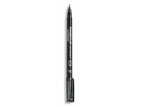 Staedtler Lumocolor Permanent Markers, Fine Point, Black, 10/Pack (55580-PK10)