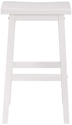 Pj Wood 29 Inch Saddle Seat Counter Stool Pack 2 - White #TOP1