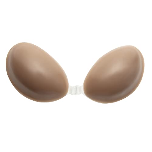 Soutien-gorge auto-adhésif sans bretelles en silicone avec cache-tétons pour femme, marron, Bonnet C Cover