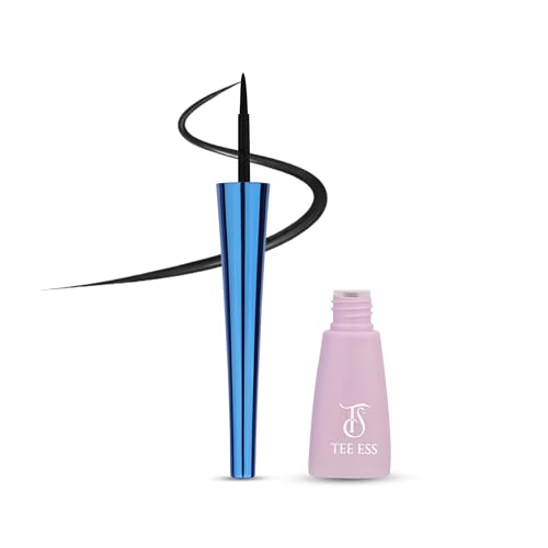 Image of TEE ESS Waterproof Liquid Eyeliner, Long-Lasting Smudge-Proof Formula with Fine Precision Tip, Quick-Drying Intense Finish for Winged, Bold & Everyday Eye Makeup (Black)