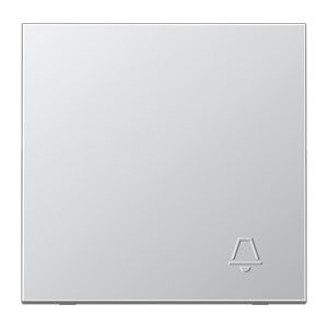 Touche simple Jung AL2990KP avec symbole sonnette en relief aluminium pour interrupteur