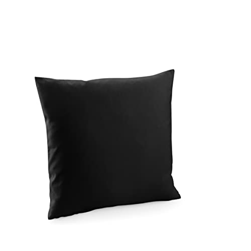 Image of Westford Mill W350 Fairtrade Cotton Canvas Cushion Cover - Black 40 x 40 cm