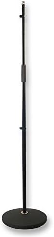 Round Base Adjustable Microphone Stand, Black