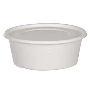 Ecoware 100% Natural, Biodegradable, Compostable, Ecofriendly, Safe & Hygienic Disposable 600 ml Takeaway Bowl with Lid - Medium Size (Pack of 25 Bowls with lids)