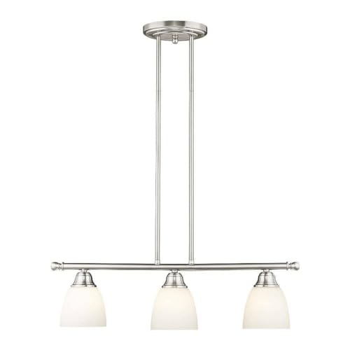 Livex 53854-91 Transitional Three Light Linear Chandelier from Somerville Collection in Pwt, Nckl, B/S, Slvr. Finish, 26.00 inches, Brushed Nickel, 14.25x26.00x5.00 -  LIVEX LIGHTING