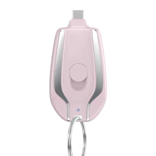 Portachiavi caricabatterie portatile 1600 mAh - Power Bank ultra compatto con ricarica rapida per telefoni Android batteria di emergenza con USB-C e portachiavi per on-the-go